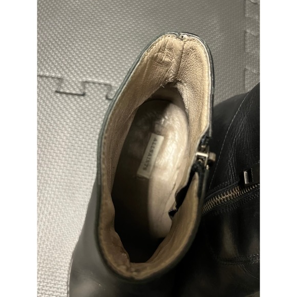 All Saints Womens Black Leather Ankle Booties‎ Side Zip Size 37/6 - Picture 4 of 8